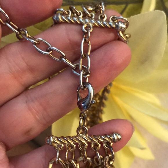 GRAZIANO GOLDTONE MULTI CHAIN STATEMENT NECKLACE - Picture 12 of 16